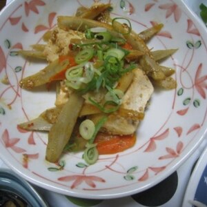 豆腐とゴボウの炒め物